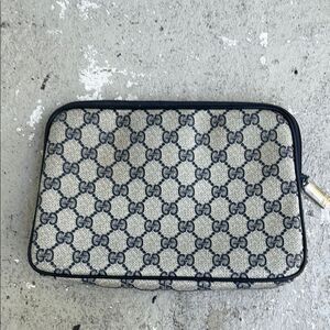 Vintage Gucci monogram clutch/makeup bag